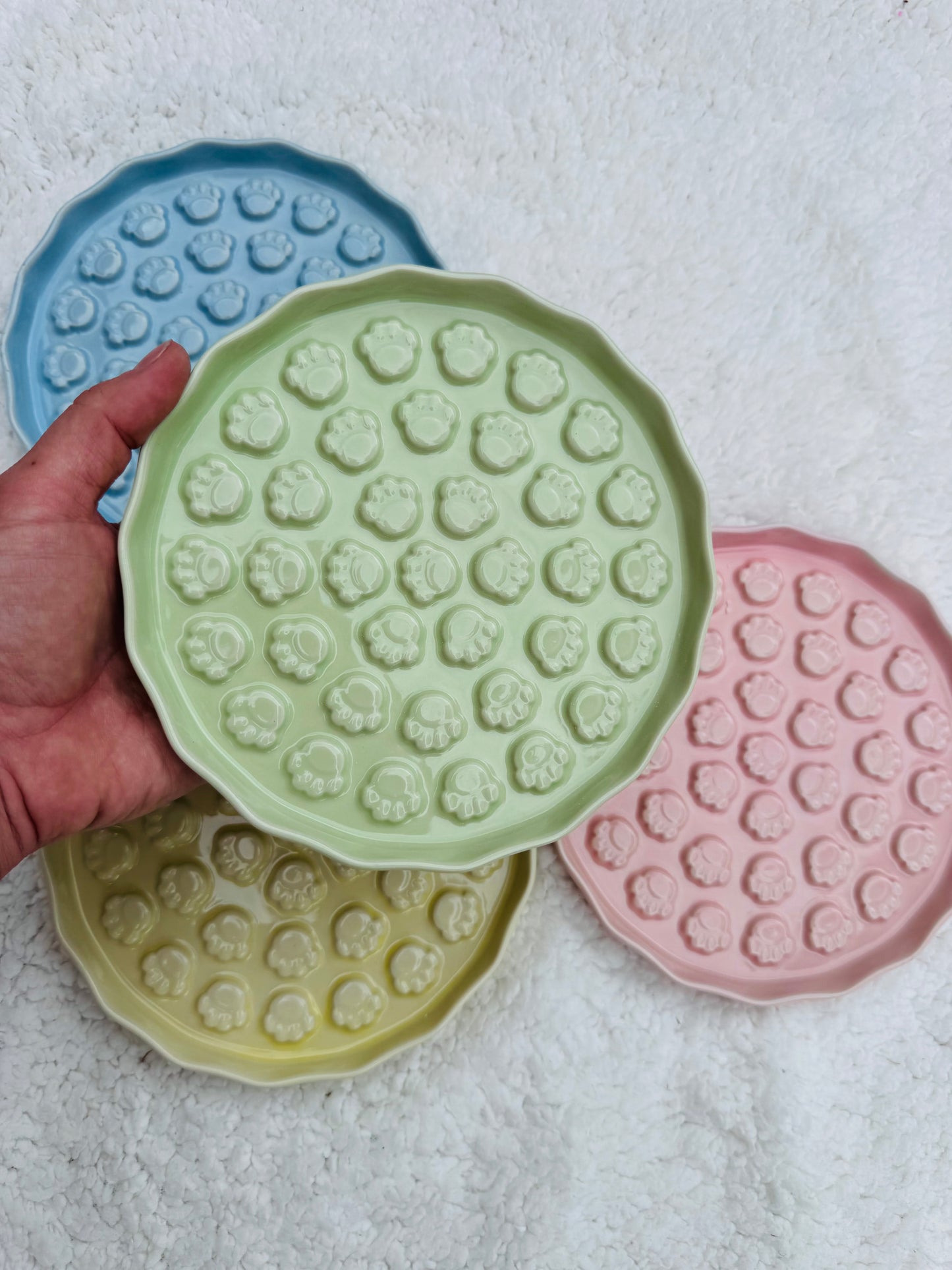 Ceramic Paw Plate Slow Feeder
