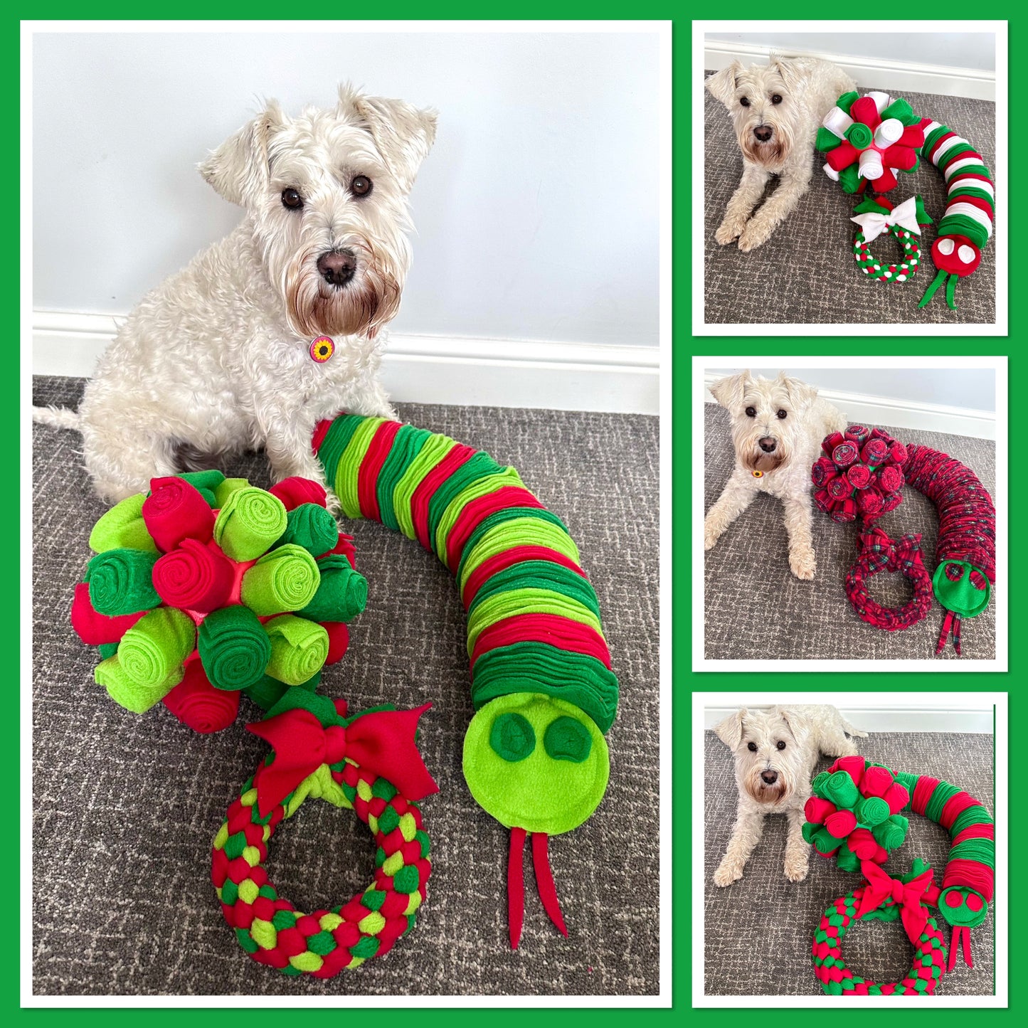 Festive 3 in 1 - Snake/Wreath Tug /Cage Ball Enrichment Sets  (Free Postage)