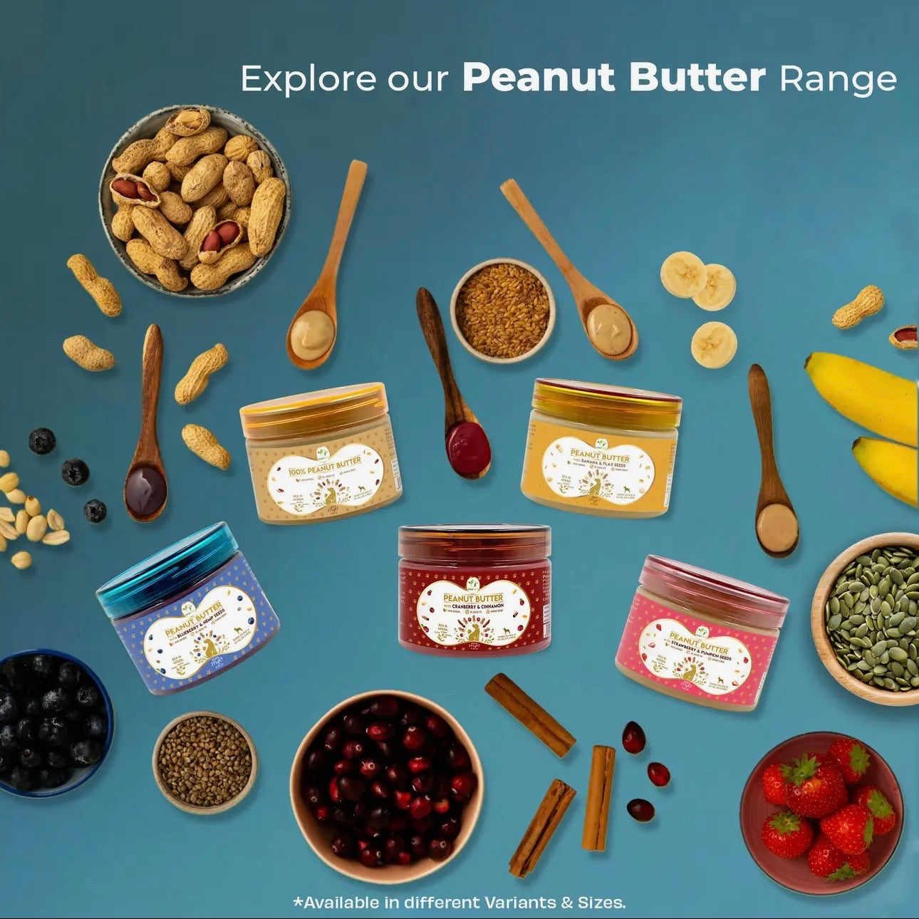 Peanut Butter With Blueberries & Hemp Seeds