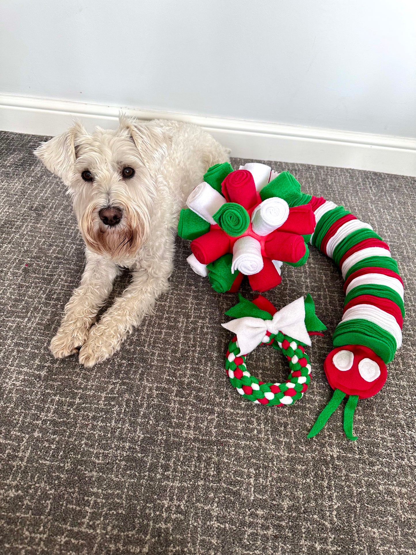 Festive 3 in 1 - Snake/Wreath Tug /Cage Ball Enrichment Sets  (Free Postage)