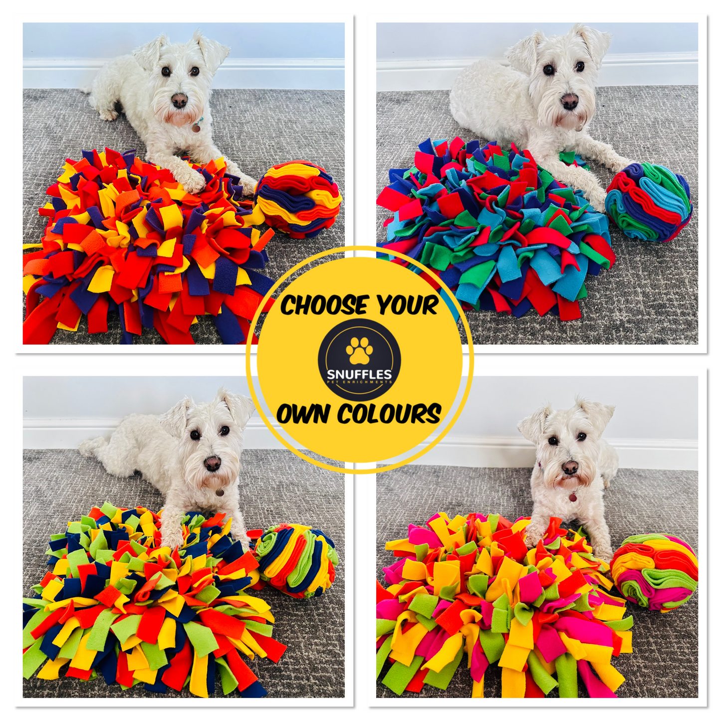 Custom Coloured Snuffle Mat & Medium Snuffle Ball Matching Set (Free Postage)