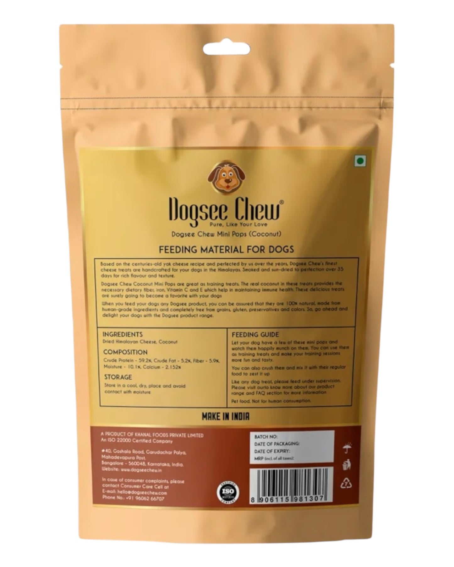 Dogsee Mini Pops, Coconut Flavour (Free Postage)
