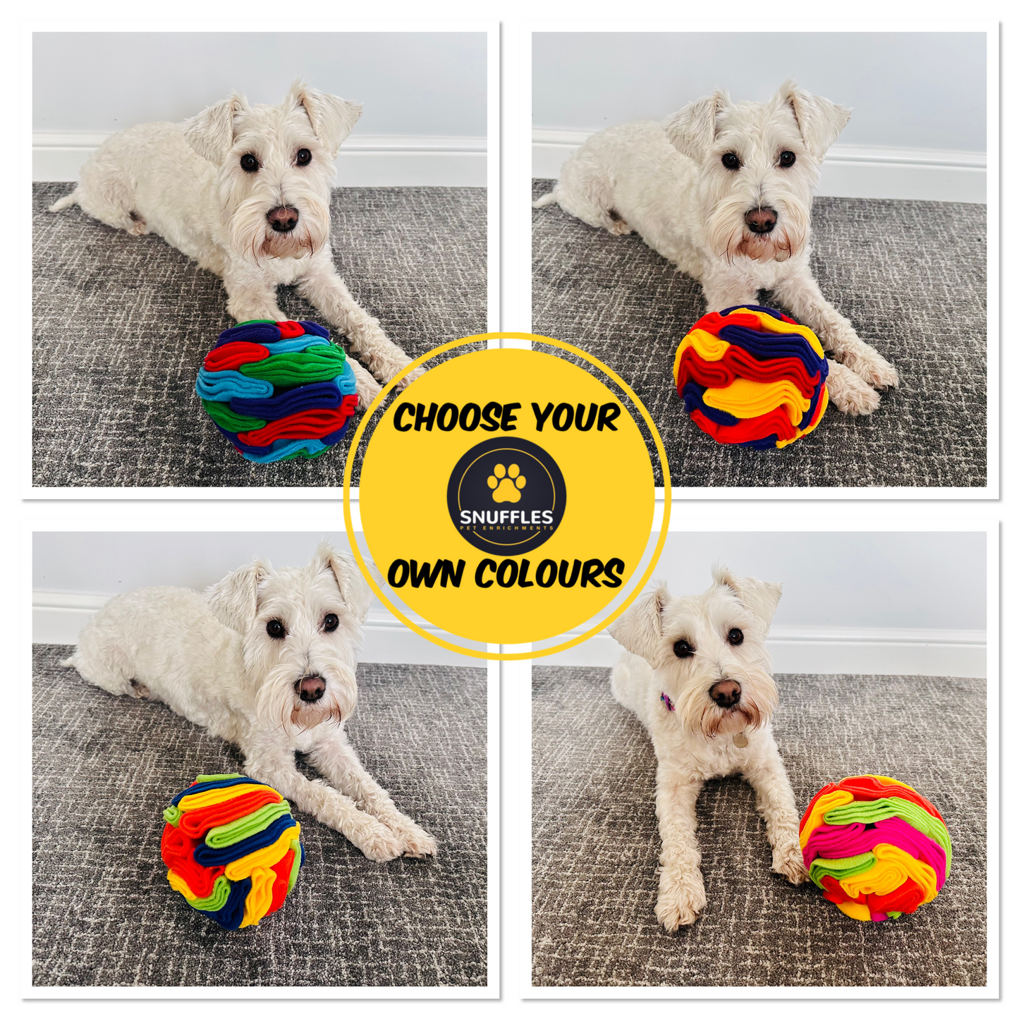 Custom Coloured Snuffle Balls available in 5 sizes (Free Postage)