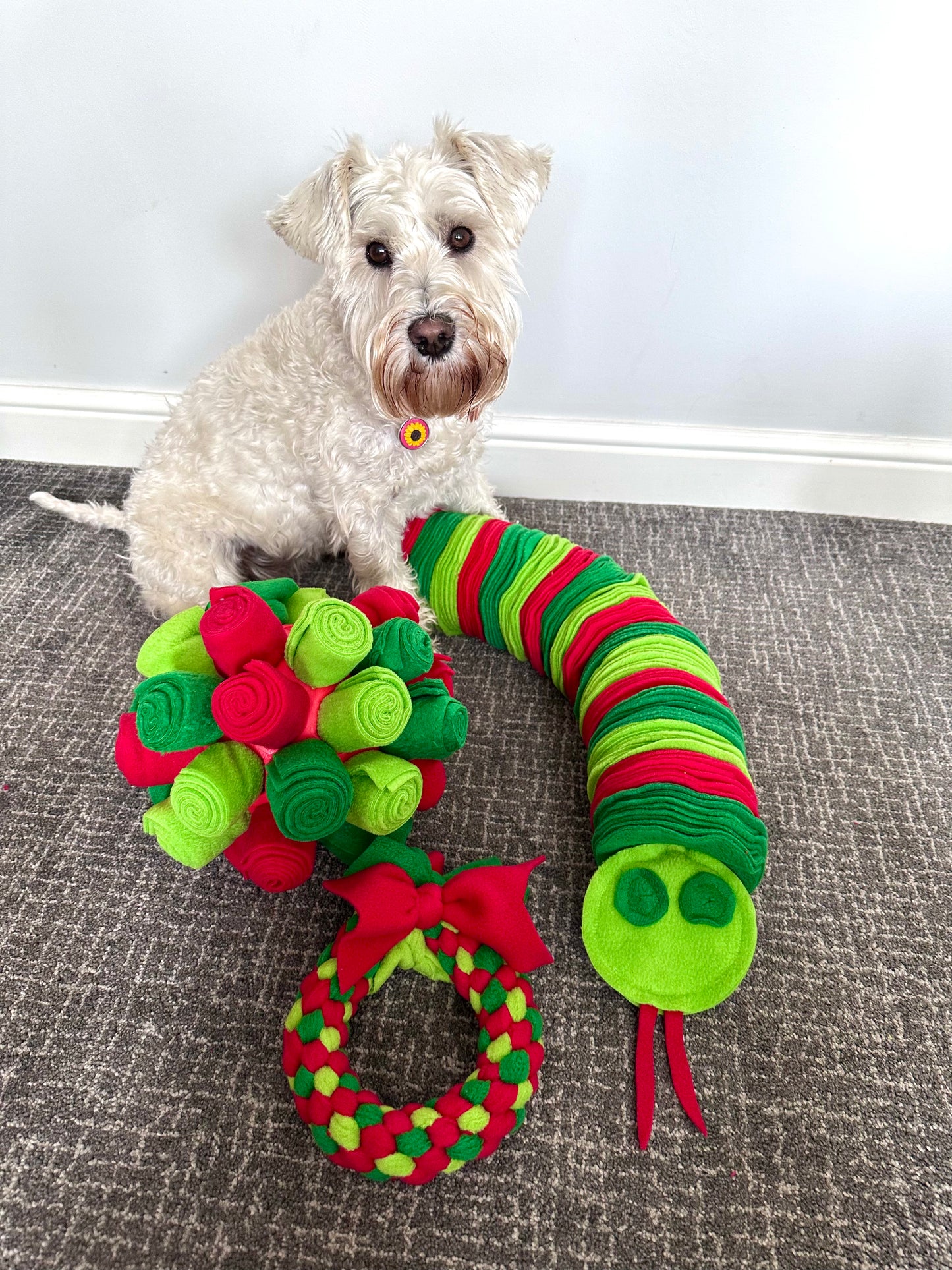 Festive 3 in 1 - Snake/Wreath Tug /Cage Ball Enrichment Sets  (Free Postage)