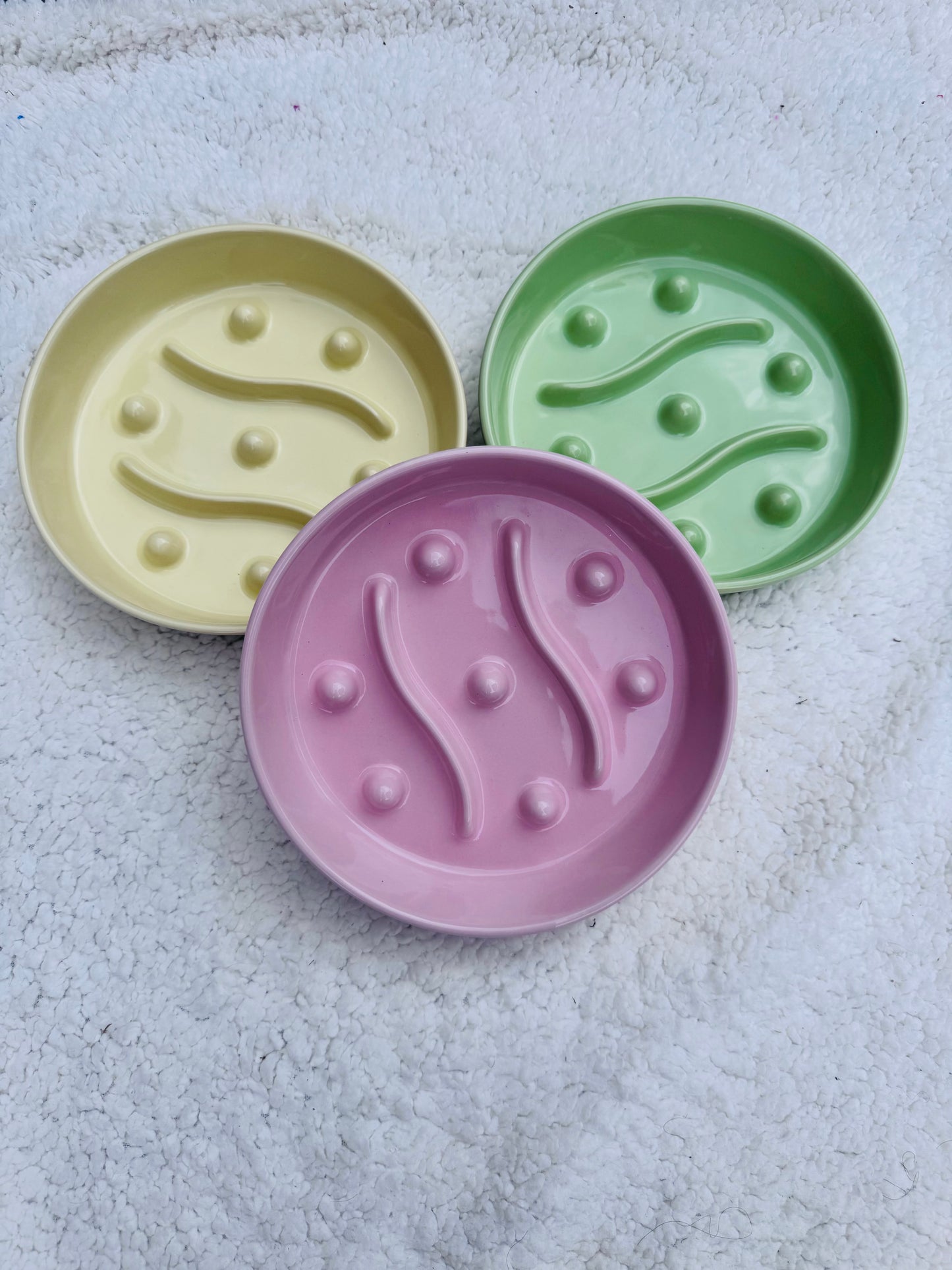 Ceramic Spotted Fancie Slow Feeder Bowl