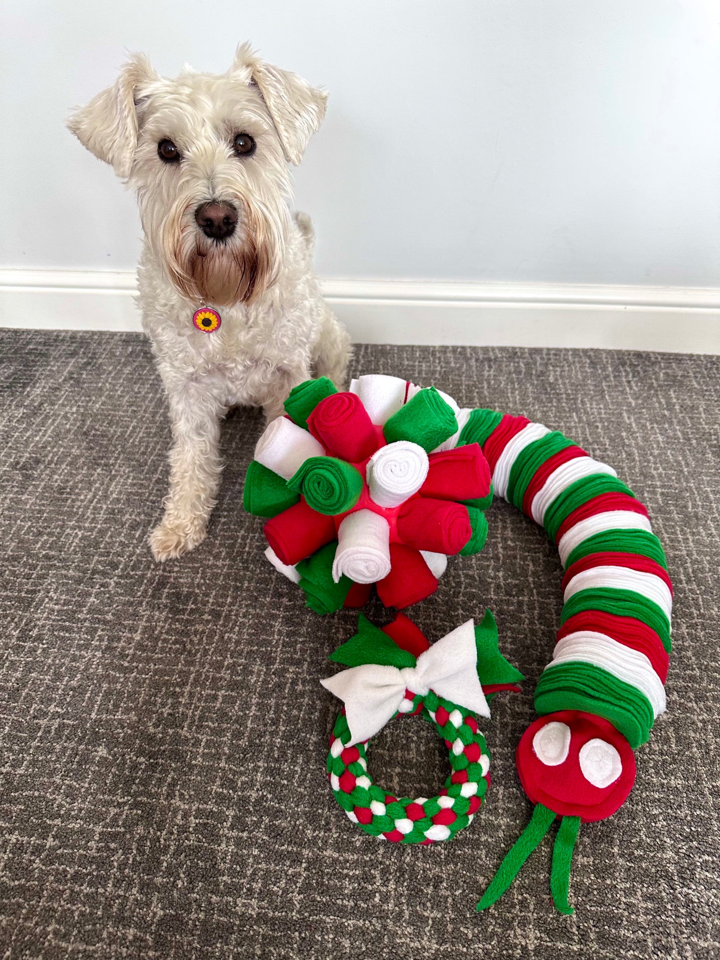 Festive 3 in 1 - Snake/Wreath Tug /Cage Ball Enrichment Sets  (Free Postage)