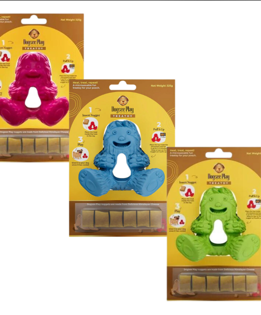 Dogsee Yeti Treat Toy, 3 colours available (Free Postage)