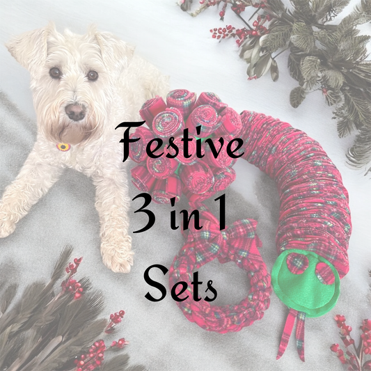 Festive 3 in 1 - Snake/Wreath Tug /Cage Ball Enrichment Sets  (Free Postage)
