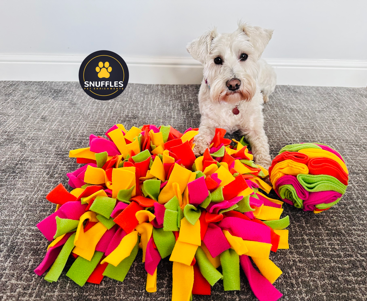 Multicoloured Medium Snuffle Mat And Medium Snuffle Ball For Dogs,