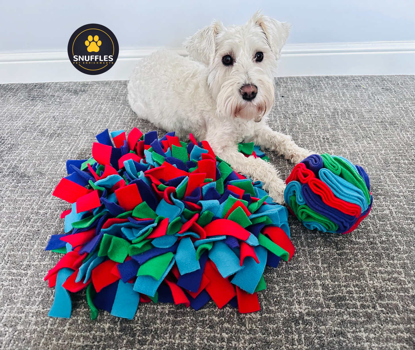 Multicoloured Medium Snuffle Mat And Medium Snuffle Ball For Dogs,