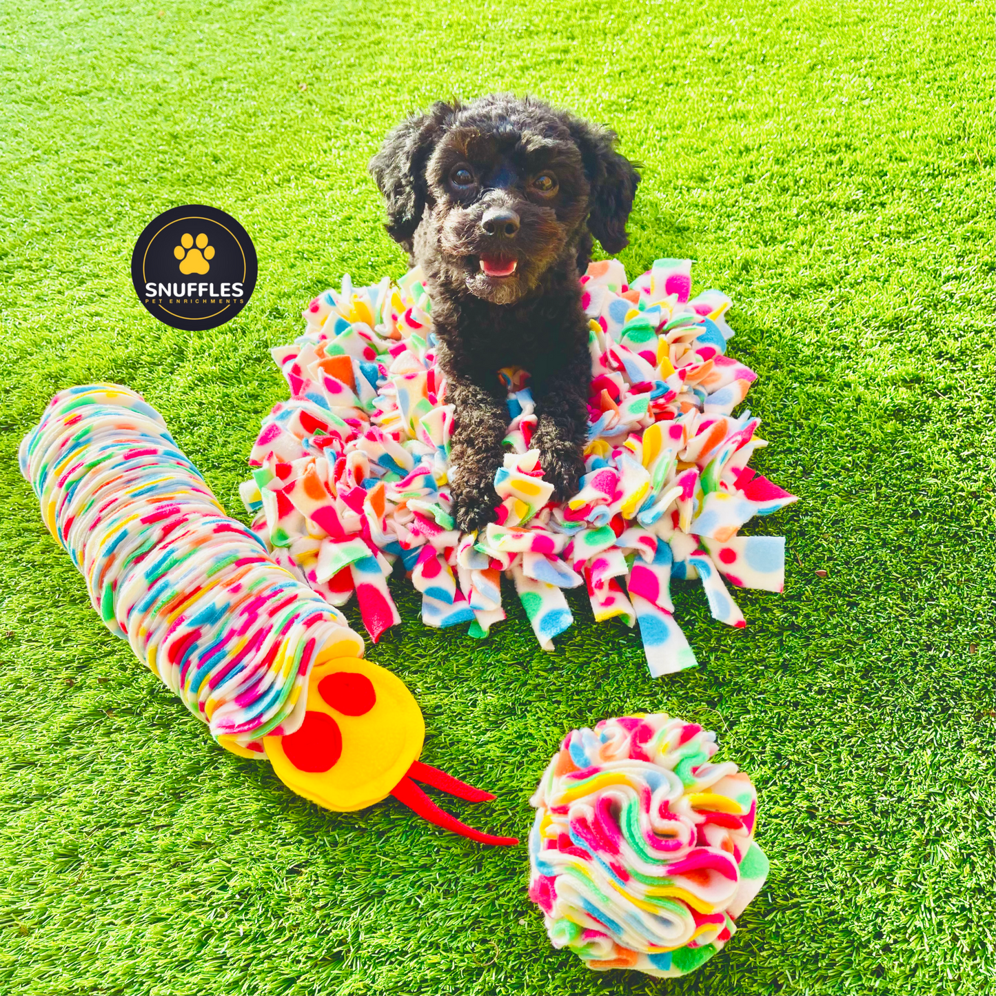 Small 3 in 1 Matching Set For Dogs And Pets, Snuffle Mat, Snuffle Ball, Snuffle Snake,