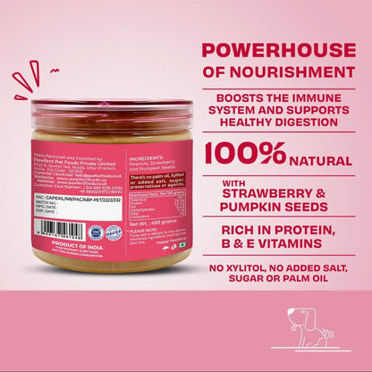 Peanut Butter With Strawberry & Pumpkin Seeds