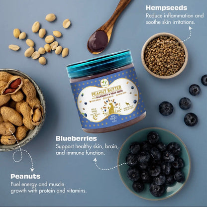 Peanut Butter With Blueberries & Hemp Seeds