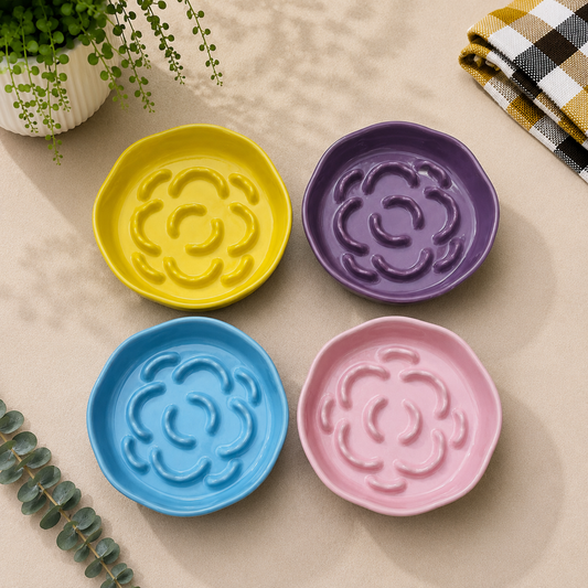 Ceramic Mini Maze Slow Feeder Bowl