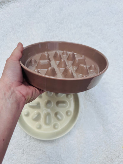 Ceramic Dotted Delight Slow Feeder Bowl