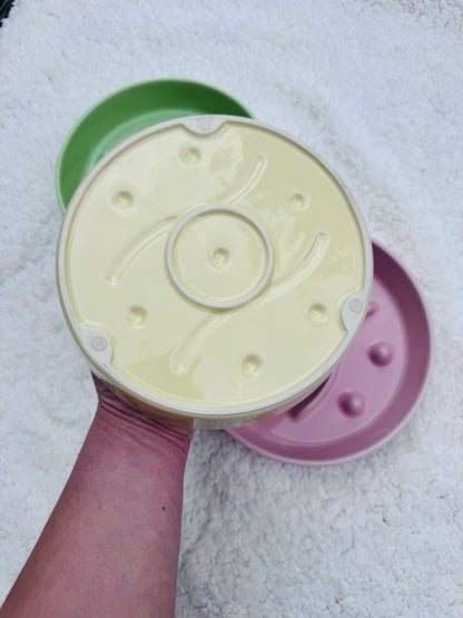 Ceramic Spotted Fancie Slow Feeder Bowl