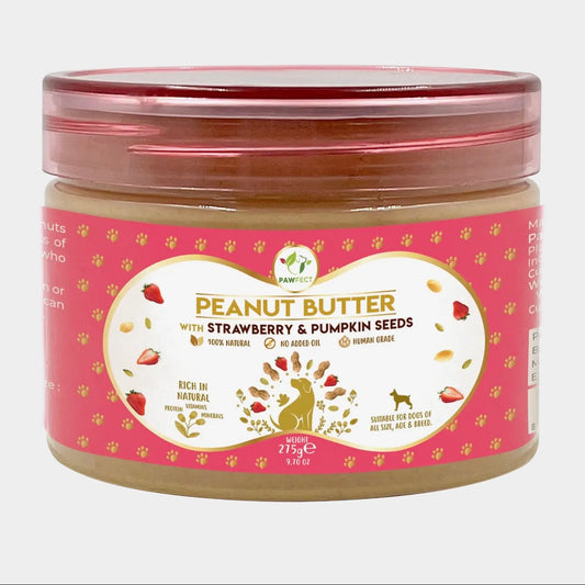 Peanut Butter With Strawberry & Pumpkin Seeds