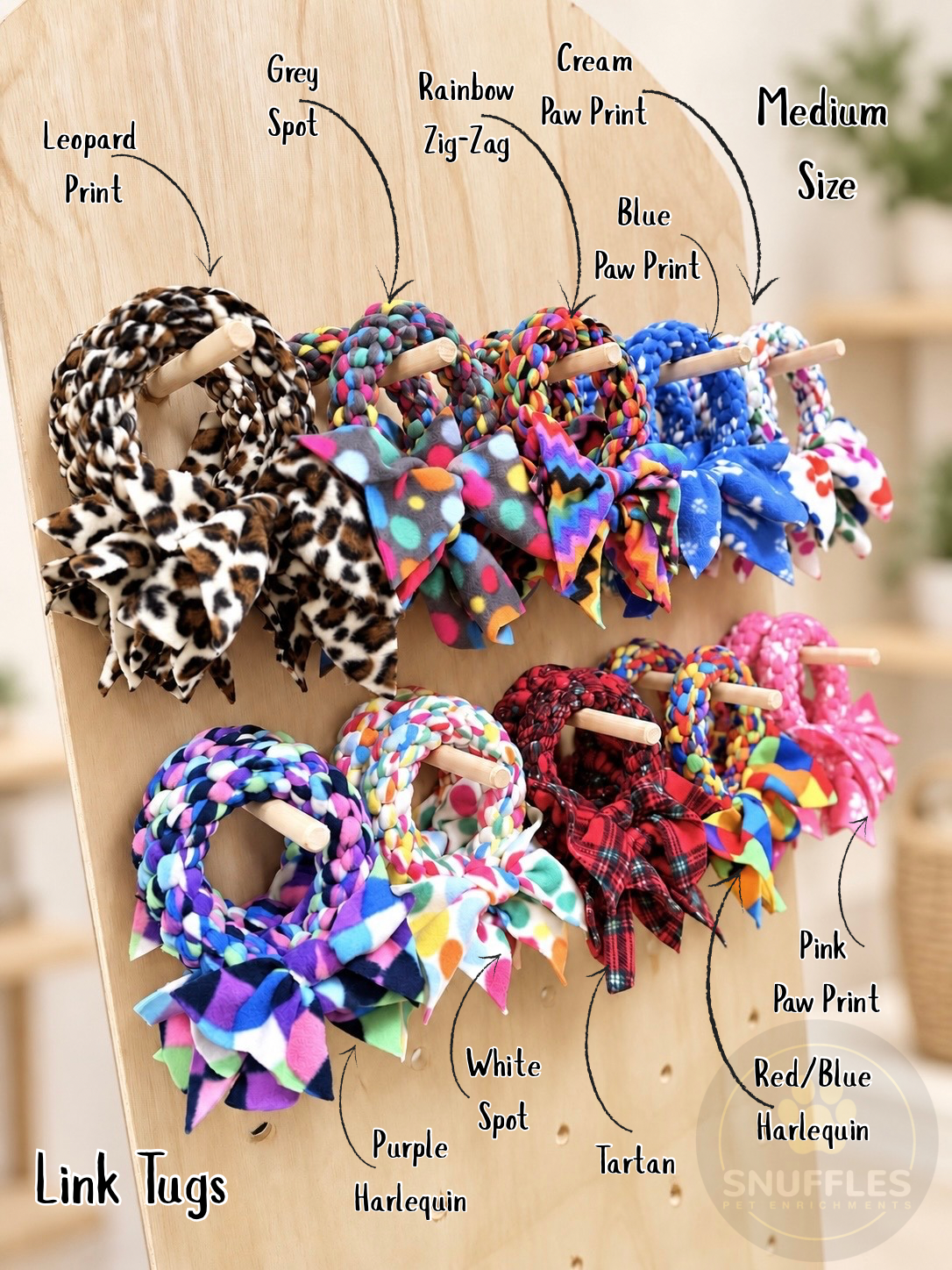 Dog Link Tugs, 3 Sizes Available