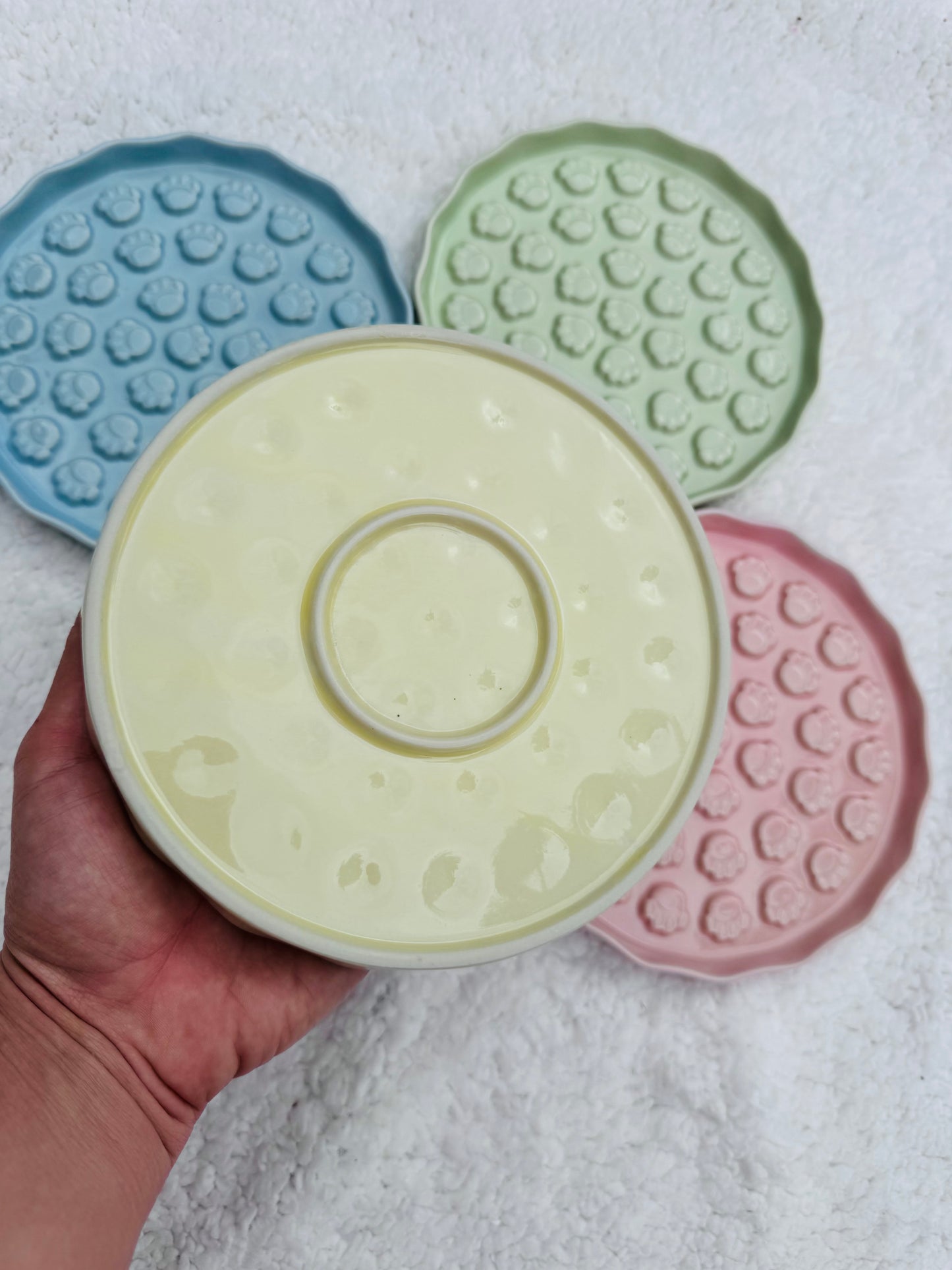 Ceramic Paw Plate Slow Feeder