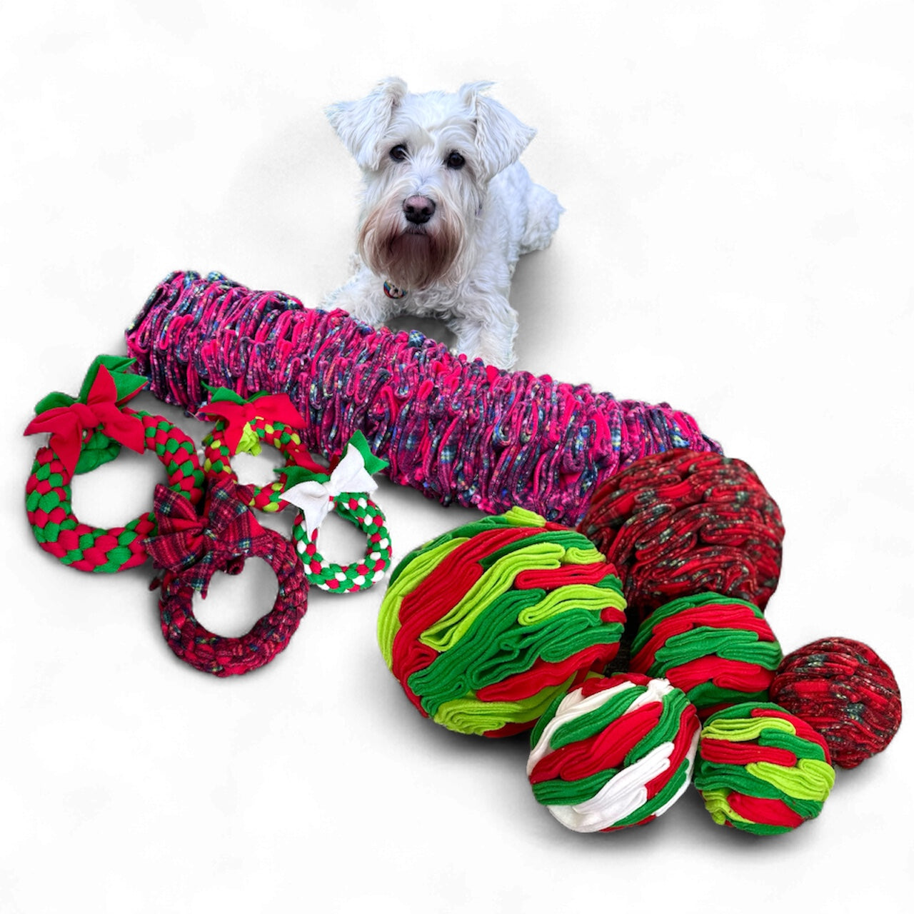 Festive 3 in 1 - Pocket Puzzle/ Wreath Tug/ Snuffle Ball Enrichment Sets  (Free Postage)