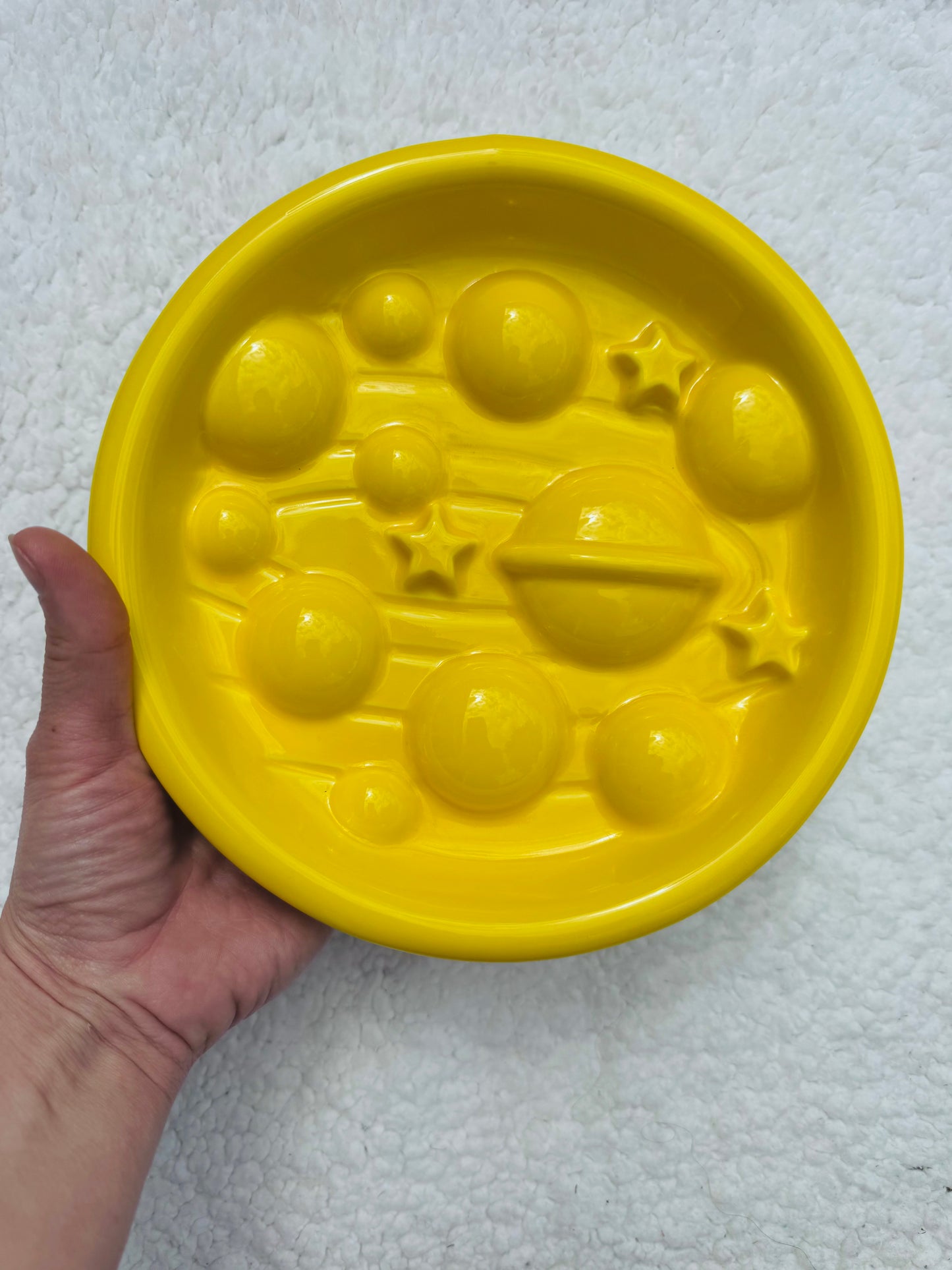 Ceramic Cosmos Slow Feeder Bowl