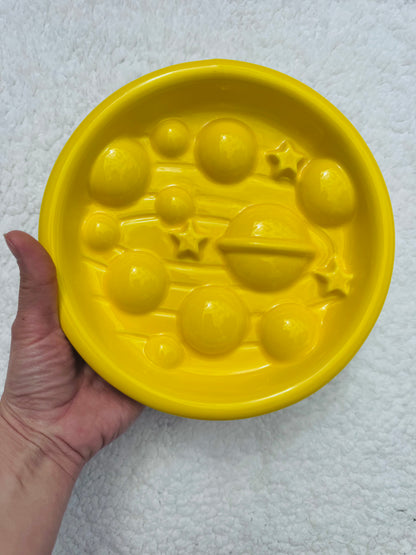 Ceramic Cosmos Slow Feeder Bowl