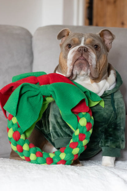 Festive Wreath Dog Tug 3 Sizes Available (Free Postage)