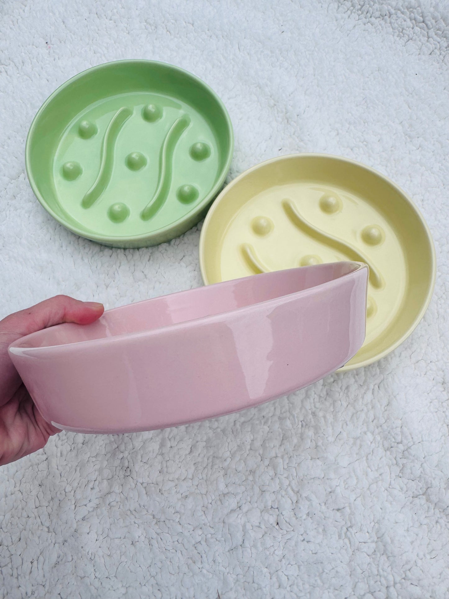 Ceramic Spotted Fancie Slow Feeder Bowl