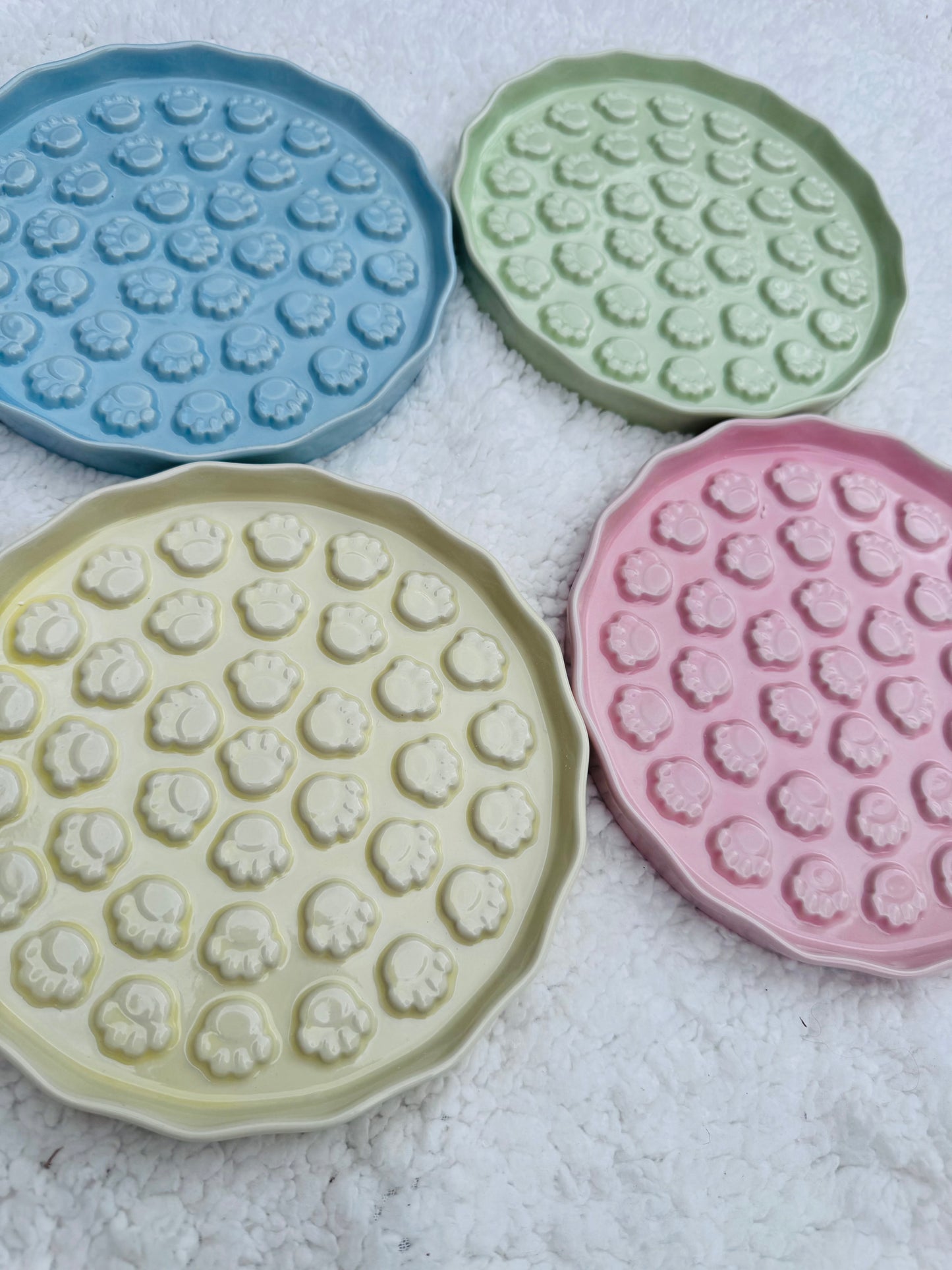 Ceramic Paw Plate Slow Feeder
