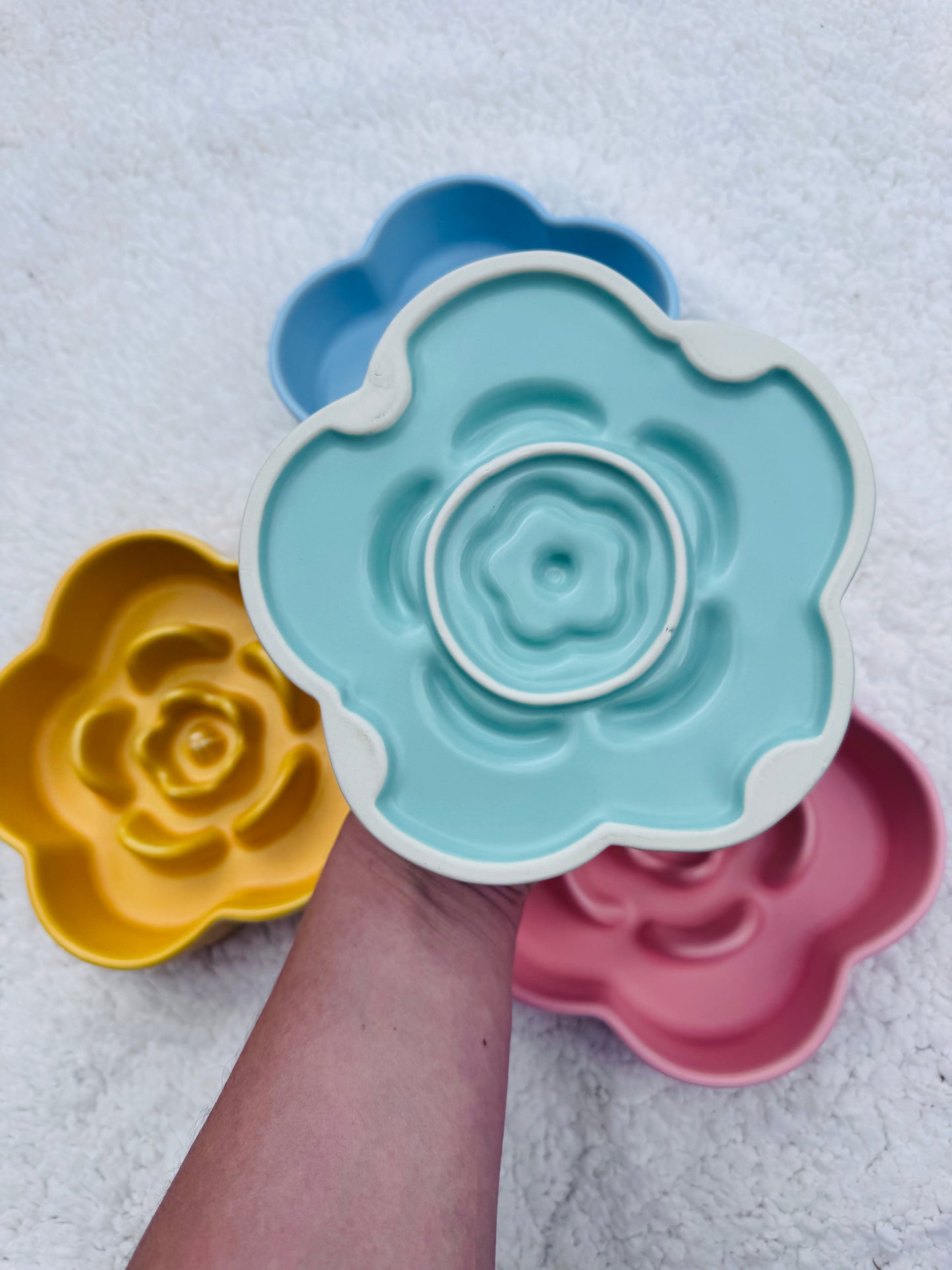 Ceramic Botanical Bloom Slow Feeder Bowl