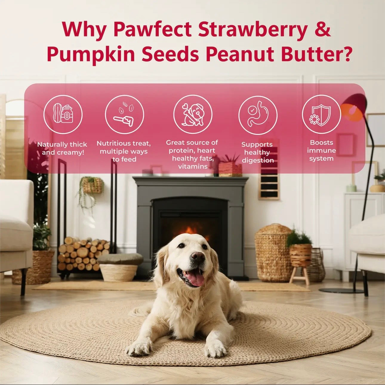 Peanut Butter With Strawberry & Pumpkin Seeds