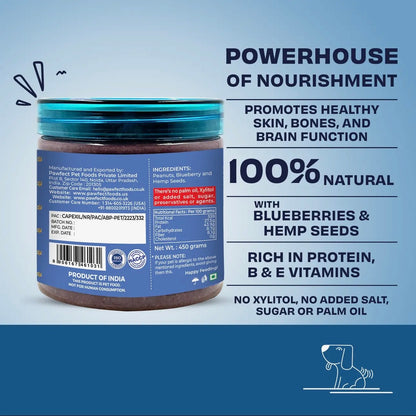 Peanut Butter With Blueberries & Hemp Seeds