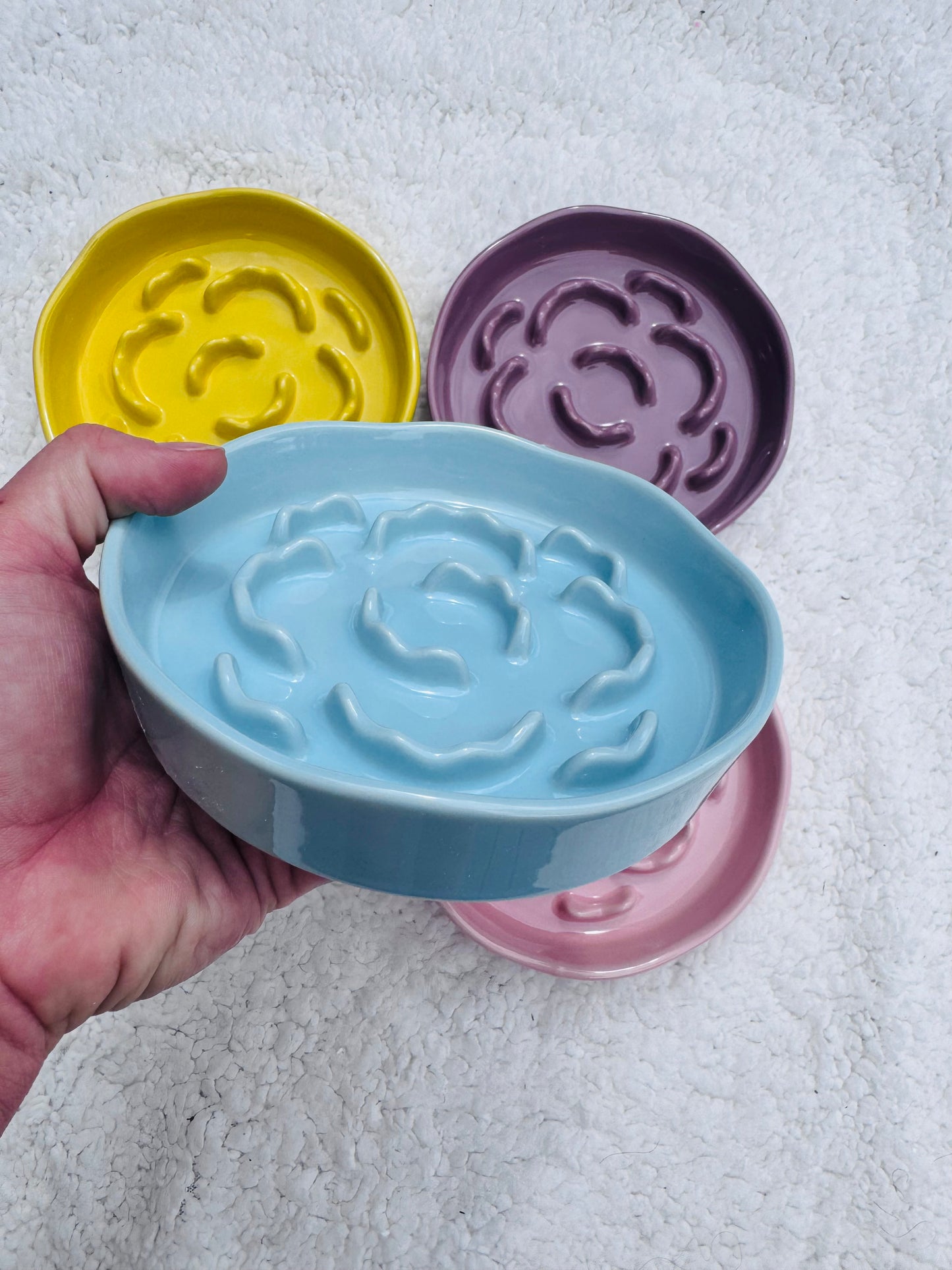 Ceramic Mini Maze Slow Feeder Bowl