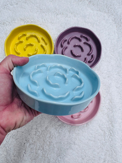 Ceramic Mini Maze Slow Feeder Bowl