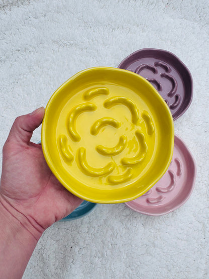 Ceramic Mini Maze Slow Feeder Bowl