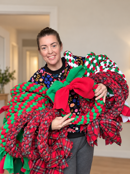 Festive Wreath Dog Tug 3 Sizes Available