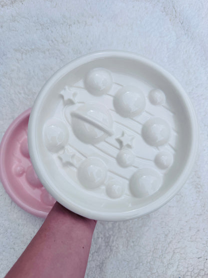 Ceramic Cosmos Slow Feeder Bowl