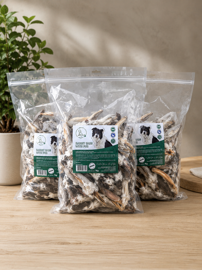1kg Bag Of Rabbit Ears With Fur