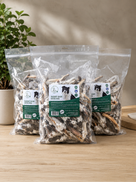 1kg Bag Of Rabbit Ears With Fur