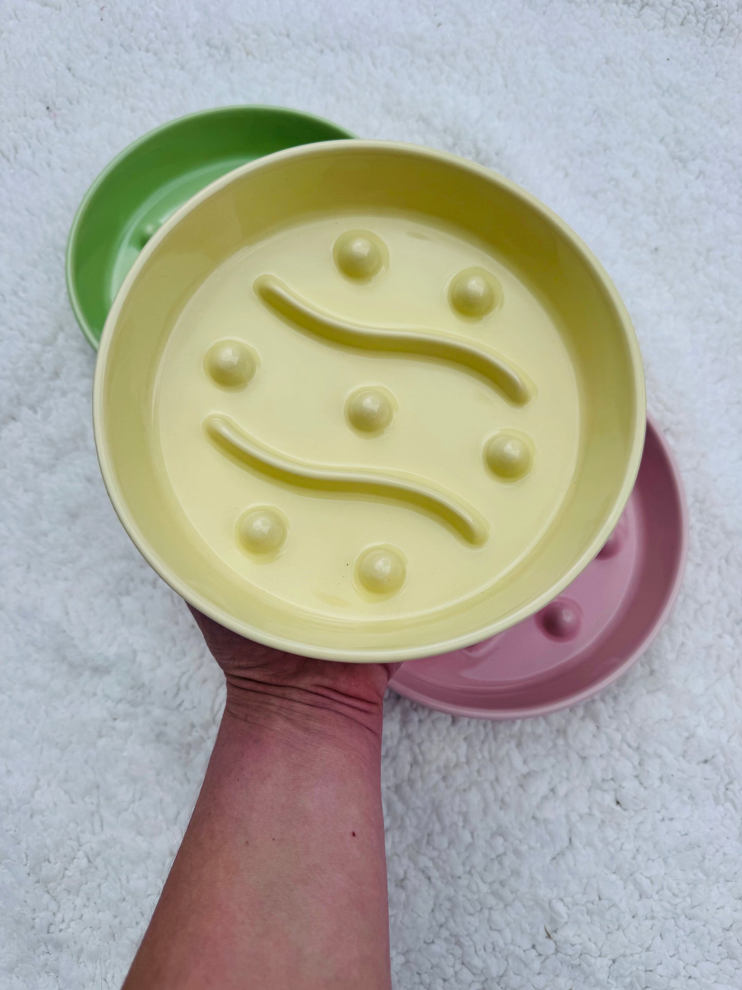 Ceramic Spotted Fancie Slow Feeder Bowl