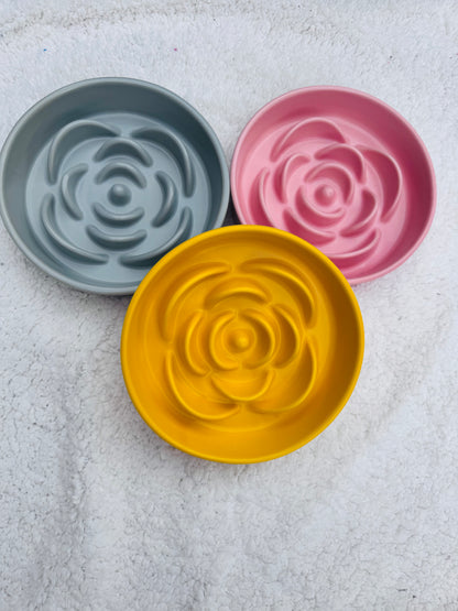 Ceramic Mystic Rose Slow Feeder Bowl