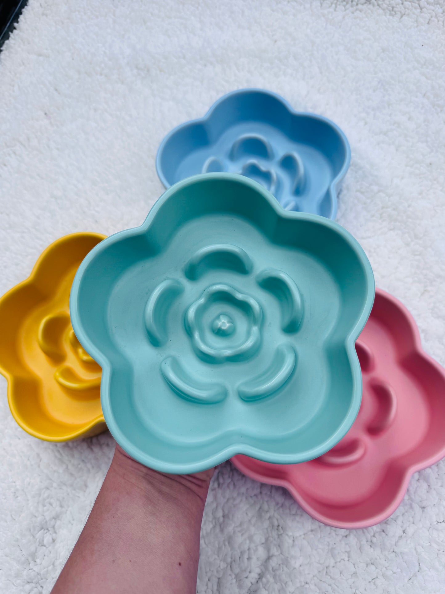 Ceramic Botanical Bloom Slow Feeder Bowl