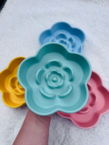 Ceramic Botanical Bloom Slow Feeder Bowl
