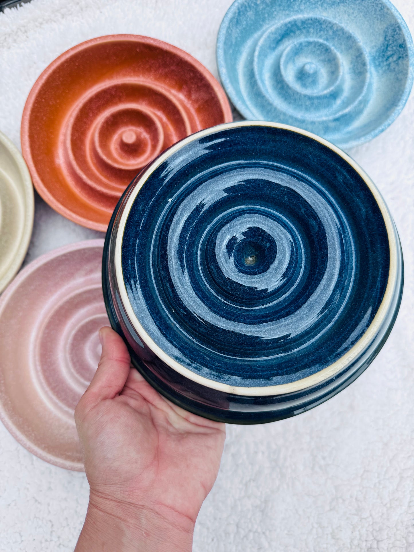 Ceramic Swirly Whirl Slow Feeder Bowl
