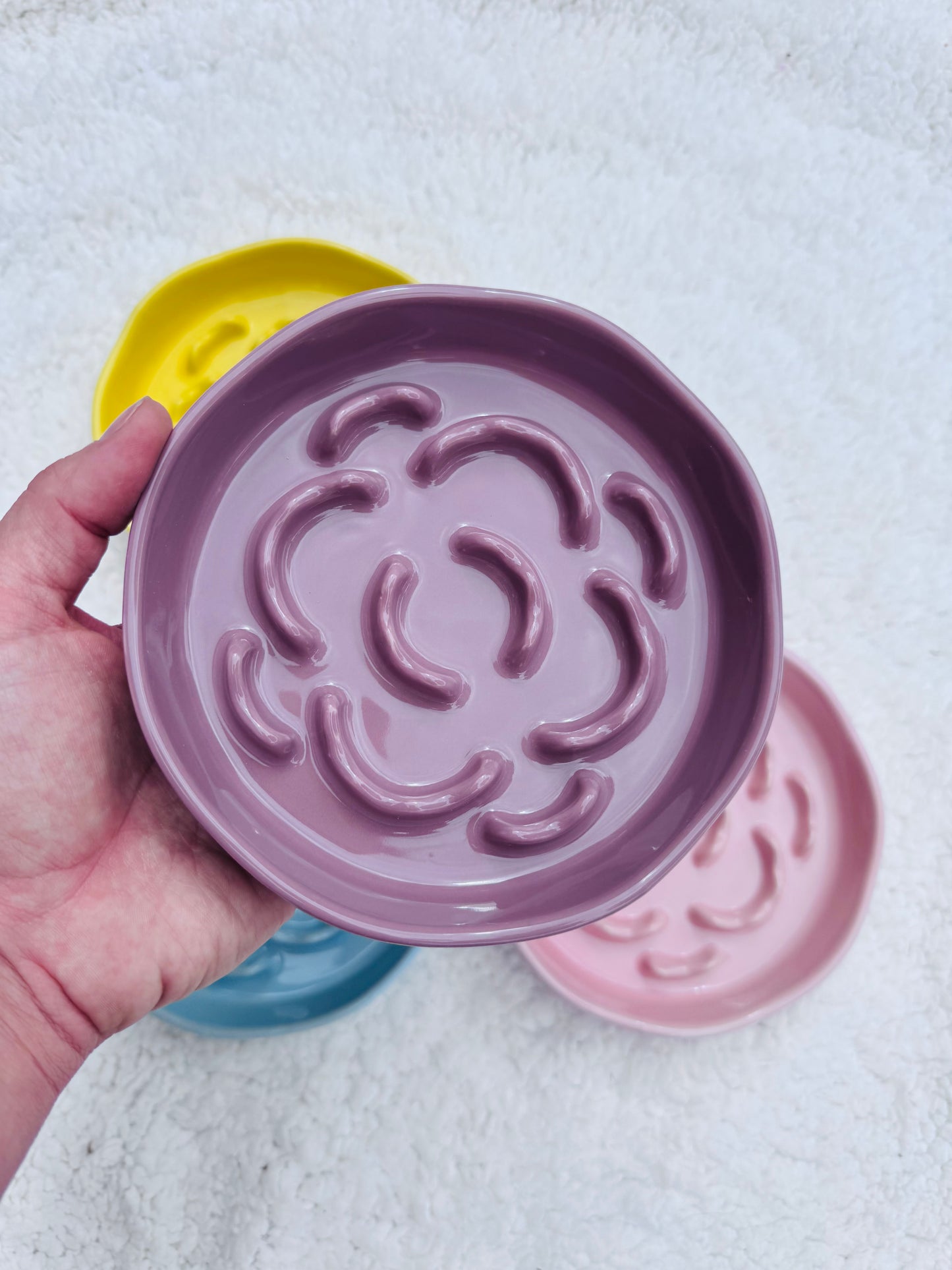 Ceramic Mini Maze Slow Feeder Bowl