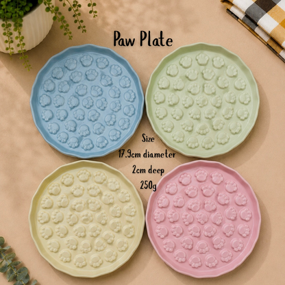 Ceramic Paw Plate Slow Feeder