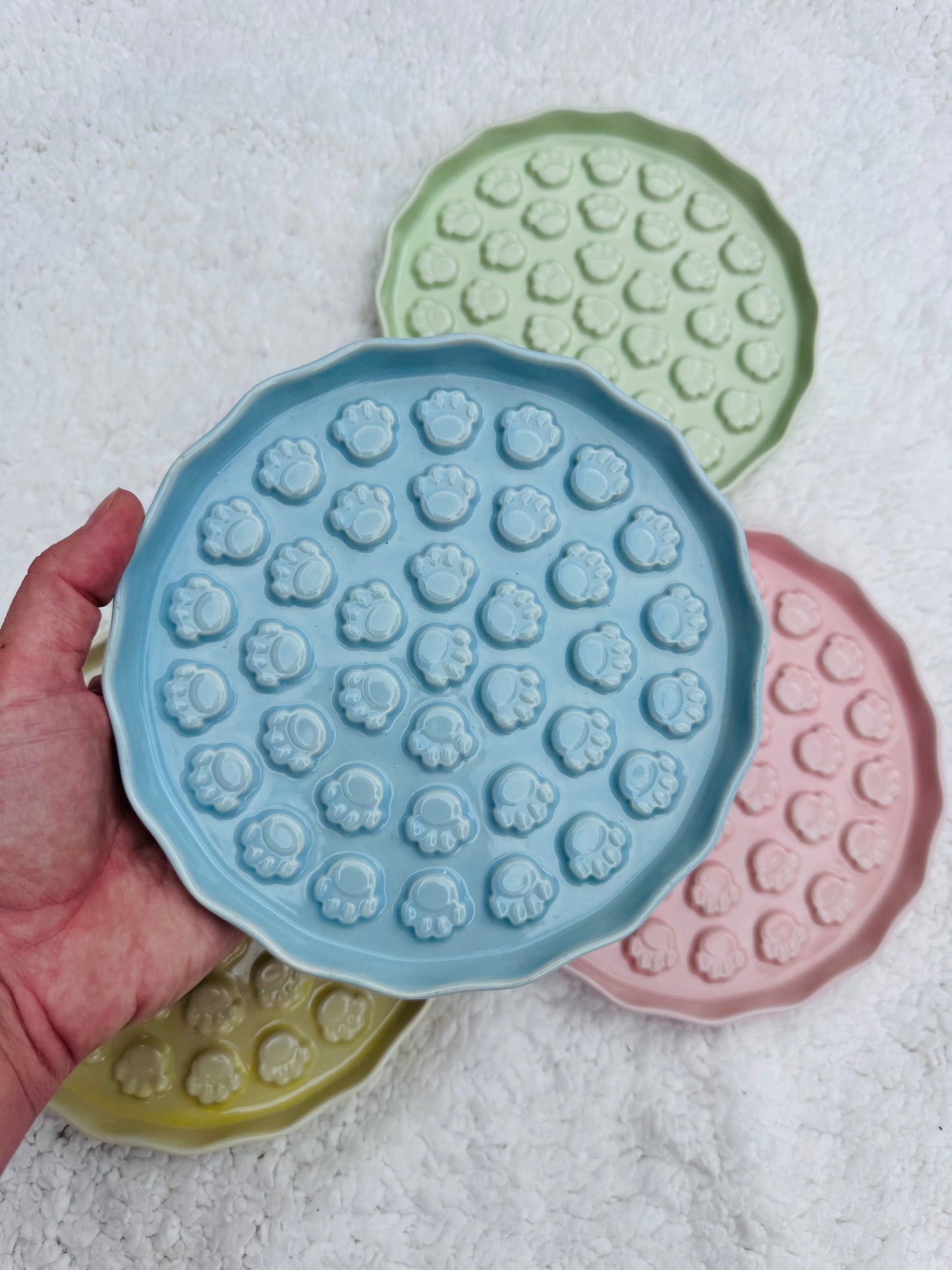 Ceramic Paw Plate Slow Feeder