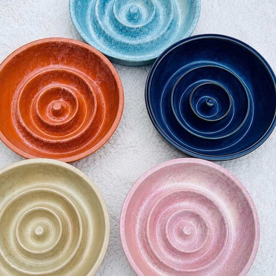Ceramic Swirly Whirl Slow Feeder Bowl