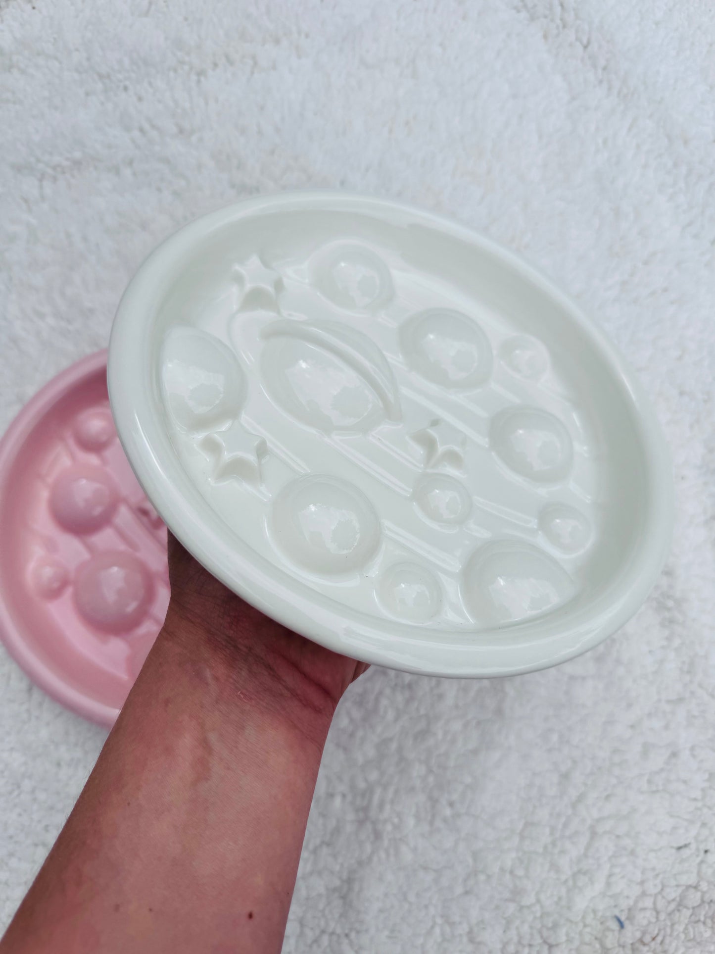 Ceramic Cosmos Slow Feeder Bowl