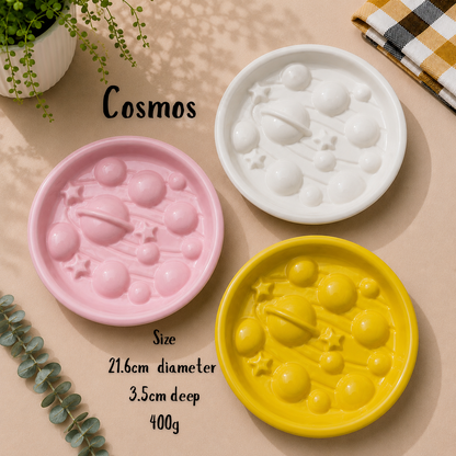 Ceramic Cosmos Slow Feeder Bowl
